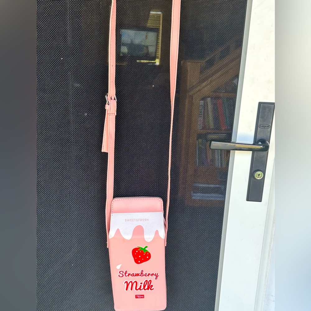 Strawberry milk carton purse